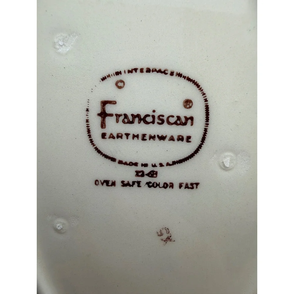 Franciscan Apple Gravy Boat with Attached Underplate Earthenware Made in USA